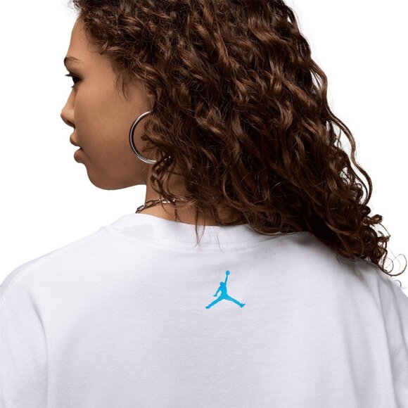 BNWT WOMEN NIKE JORDAN OVERSIZED GRAPHIC T-SHIRT WHITE & BLUE US SIZE MEDIUM (M) - Picture 6 of 12
